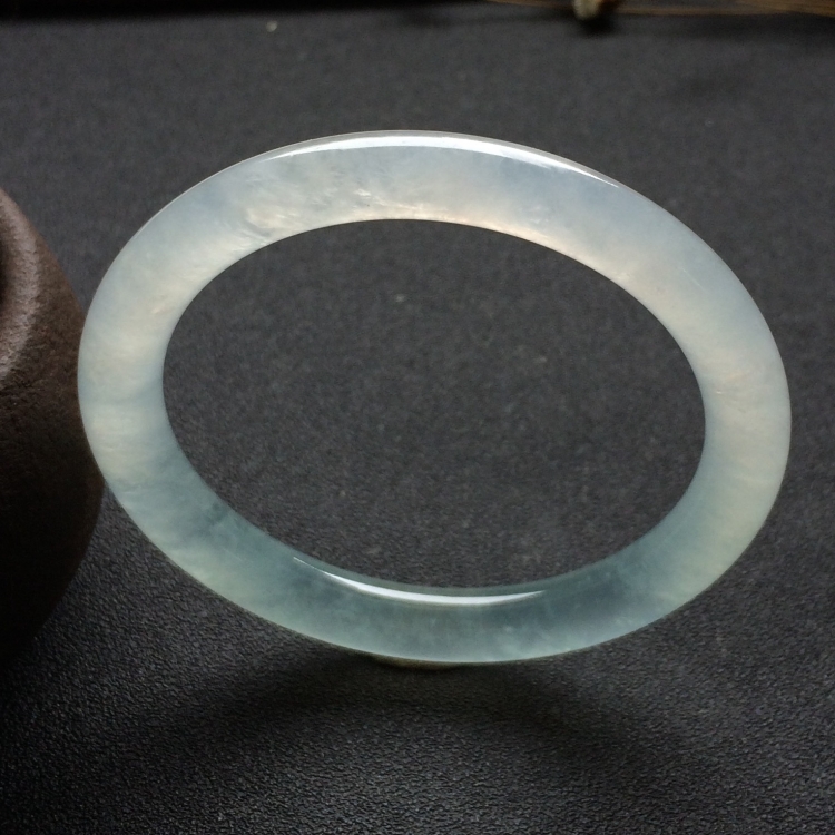 （超值推荐）冰种晴水圆条手镯（55mm）