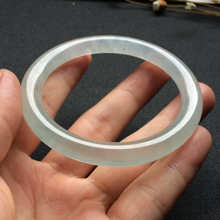 （超值推荐）冰种晴水圆条手镯（55mm）