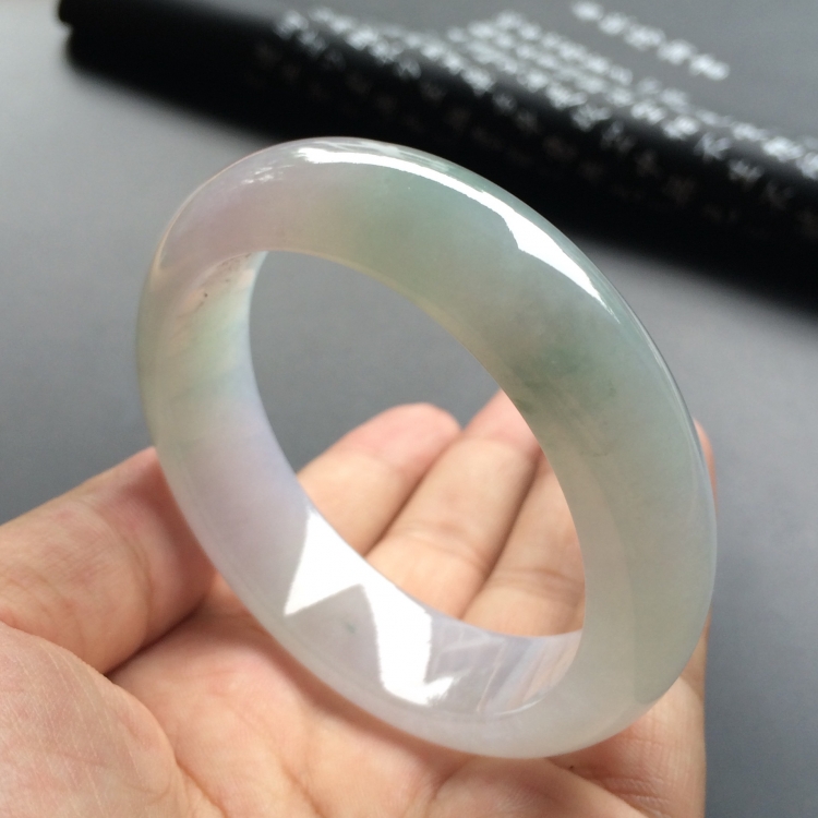 （超值推荐）糯冰种晴水淡紫罗兰手镯（55.7mm）