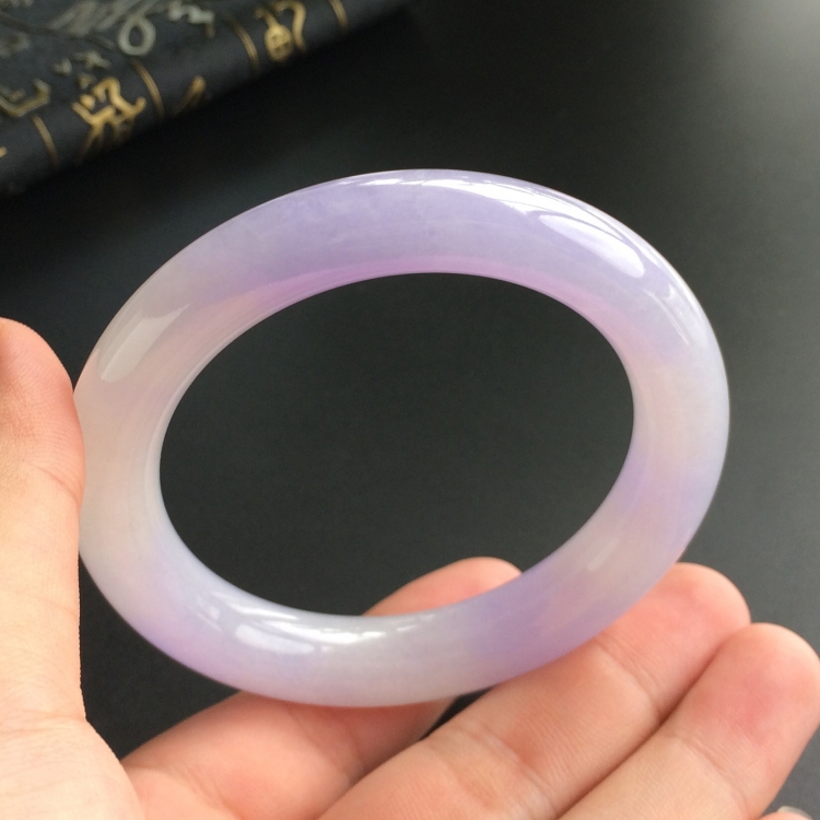 (超值推荐)糯冰种紫罗兰圆条手镯(55.6mm)