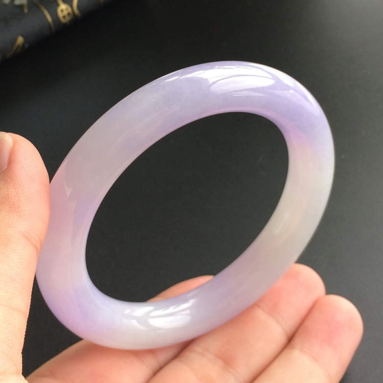 (超值推荐)糯冰种紫罗兰圆条手镯(55.6mm)