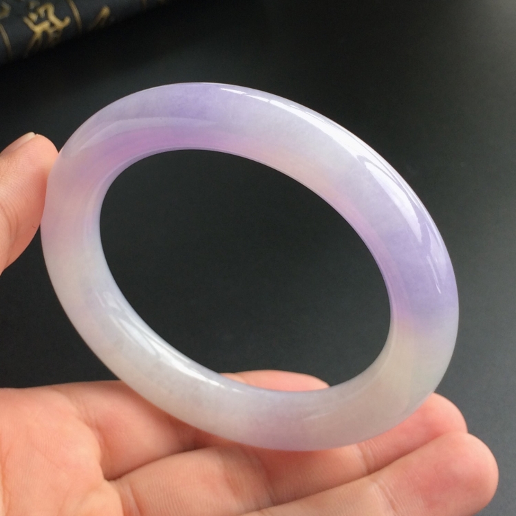 (超值推荐)糯冰种紫罗兰圆条手镯(55.4mm)