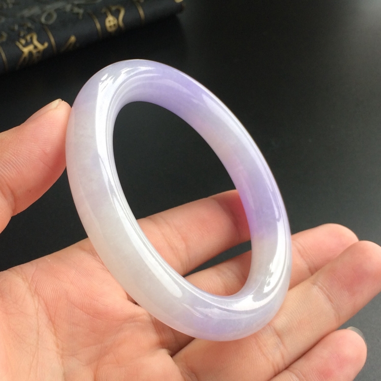 (超值推荐)糯冰种紫罗兰圆条手镯(55.4mm)