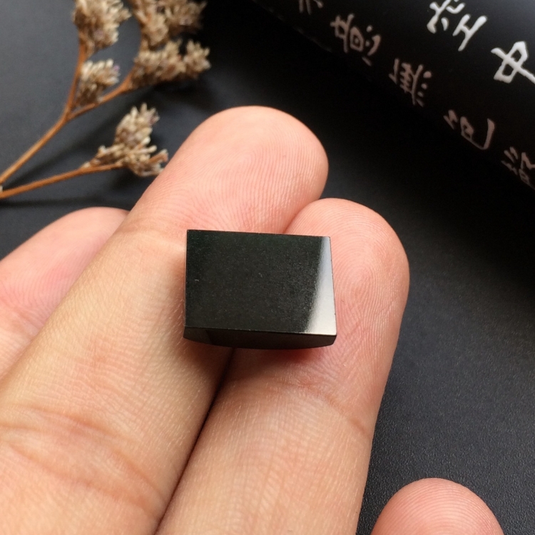（超值推荐）冰玻种墨翠方形戒面