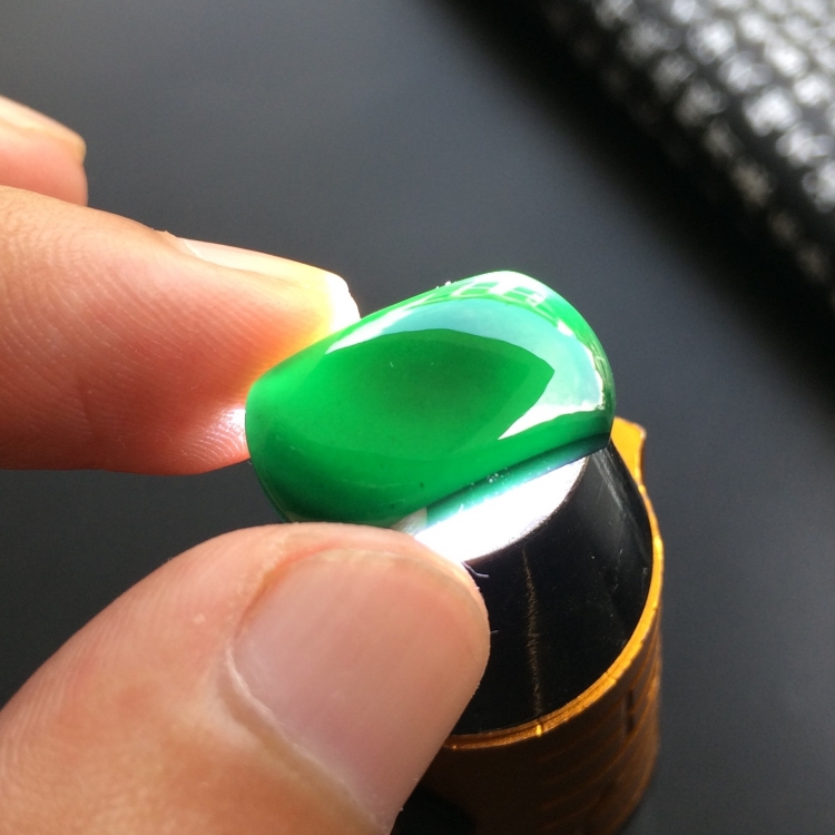 （超值推荐）冰玻种墨翠马鞍戒面