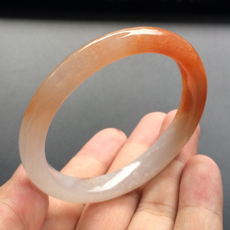 （超值推荐）糯冰种红黄翡贵妃镯（55.6mm-49mm）