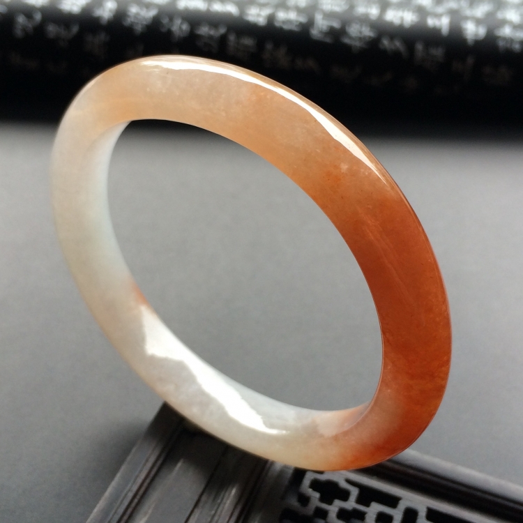 （超值推荐）糯冰种红黄翡贵妃镯（55.6mm-49mm）