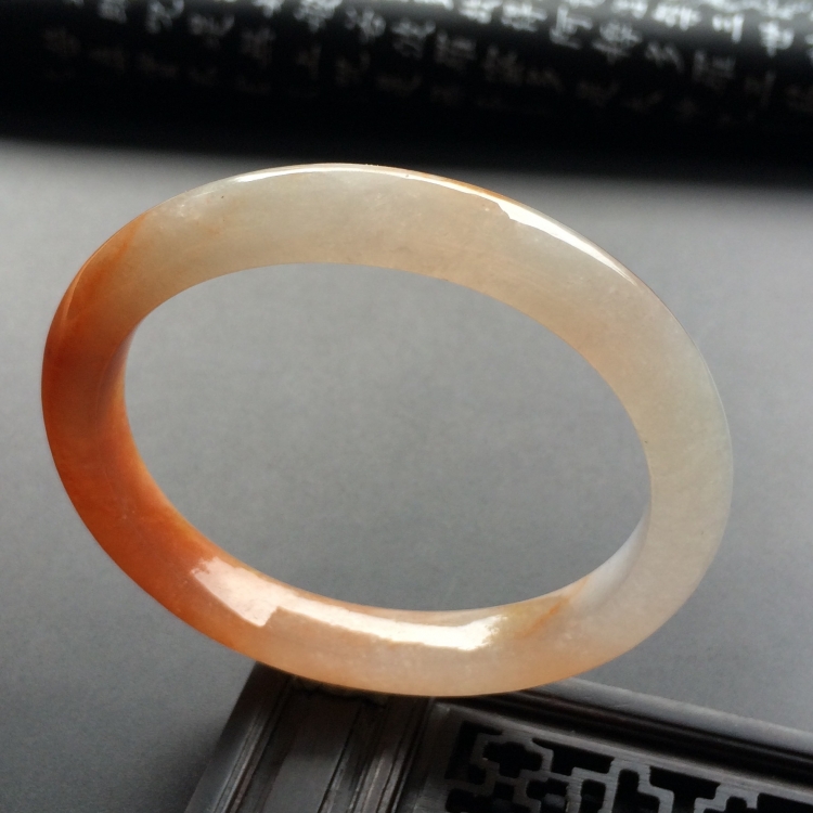 （超值推荐）糯冰种红黄翡贵妃镯（55.6mm-49mm）