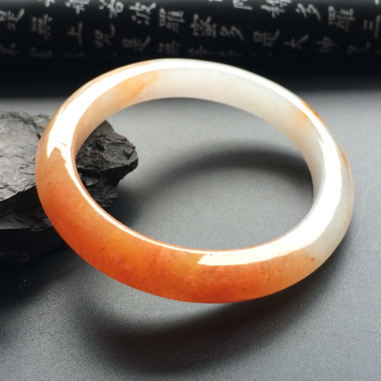 （超值推荐）糯冰种红黄翡贵妃镯（55.6mm-49mm）
