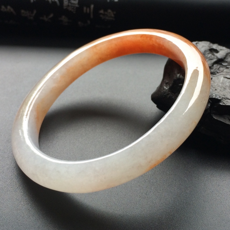 （超值推荐）糯冰种红黄翡贵妃镯（55.6mm-49mm）