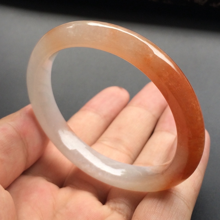（超值推荐）糯冰种红黄翡贵妃镯（55.6mm-49mm）