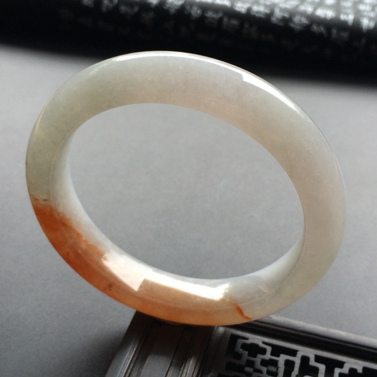 （超值推荐）糯冰种红黄翡手镯（56mm）