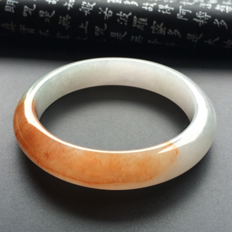 （超值推荐）糯冰种红黄翡手镯（56mm）