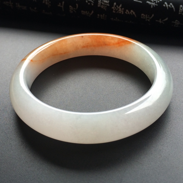 （超值推荐）糯冰种红黄翡手镯（56mm）