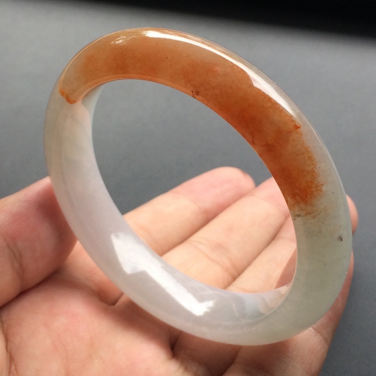 （超值推荐）糯冰种红黄翡手镯（56mm）