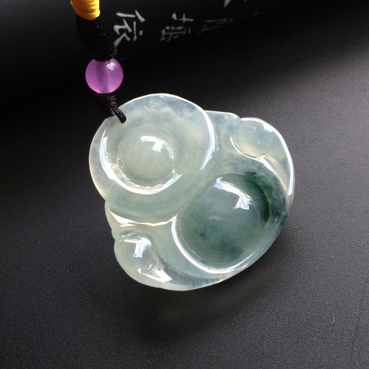 （超值推荐）糯冰种飘花玉佛挂件