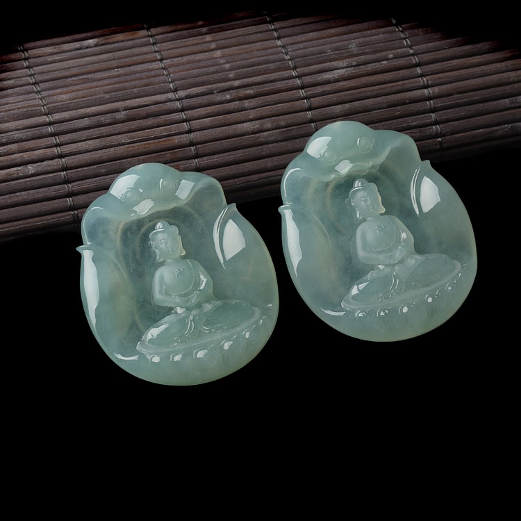 （超值推荐）冰种晴水释迦牟尼挂件（一对）