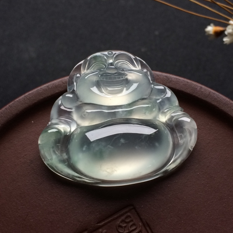 （超值推荐）冰种飘花玉佛挂件
