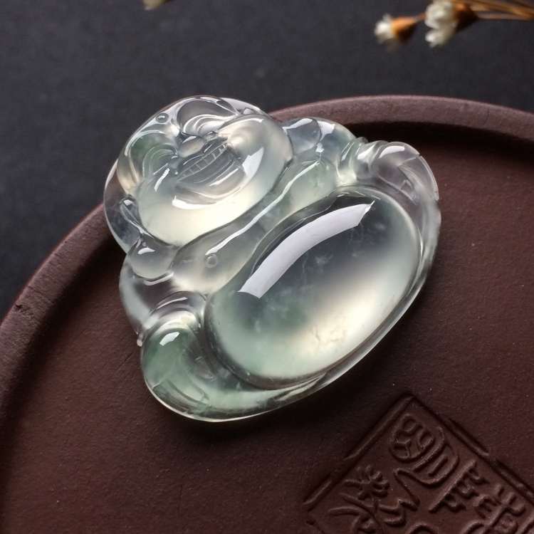 （超值推荐）冰种飘花玉佛挂件