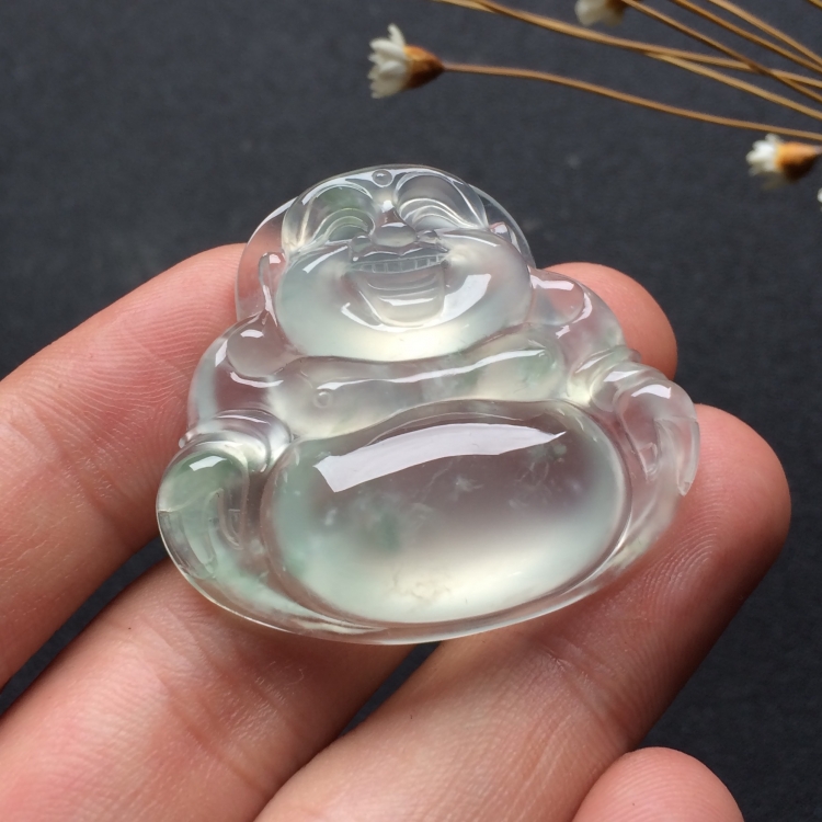 （超值推荐）冰种飘花玉佛挂件