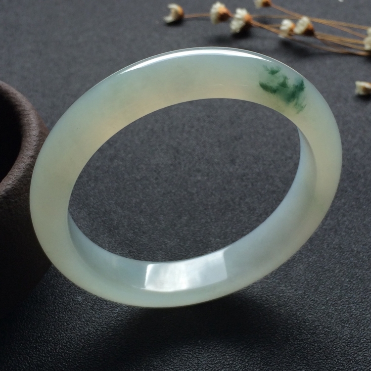 （超值推荐）糯冰种飘花手镯（57.5mm）