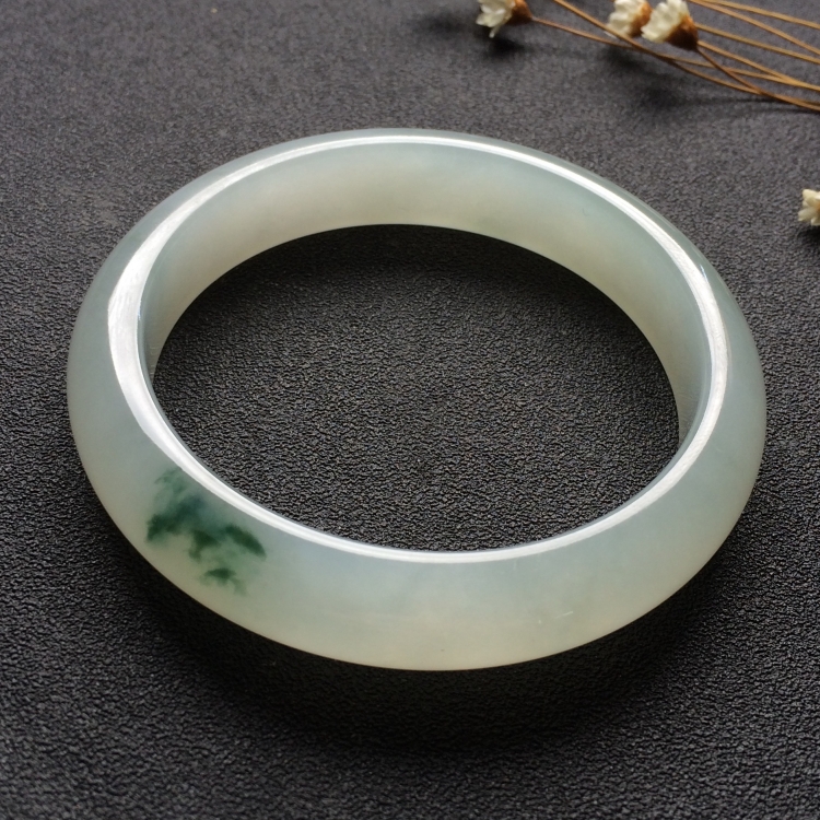 （超值推荐）糯冰种飘花手镯（57.5mm）