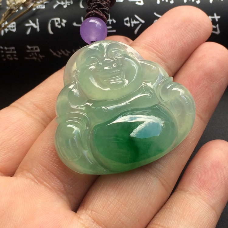 （超值推荐）冰种飘翠玉佛挂件