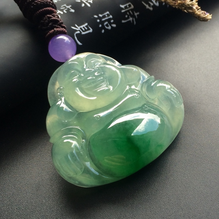 （超值推荐）冰种飘翠玉佛挂件