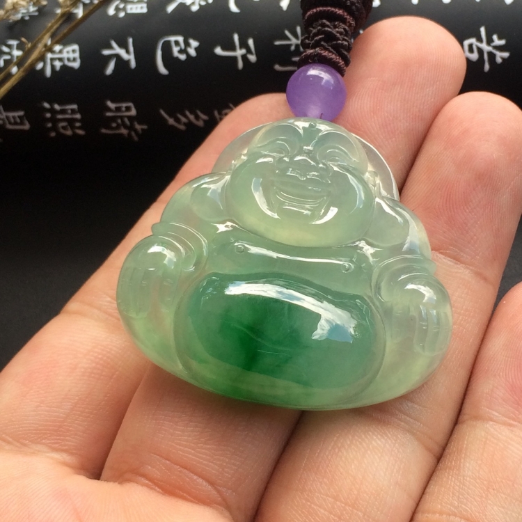 （超值推荐）冰种飘翠玉佛挂件