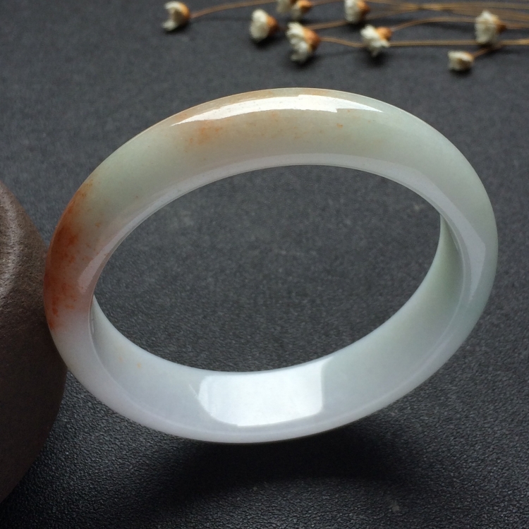 （超值推荐）糯冰种红黄翡手镯（56.8mm）