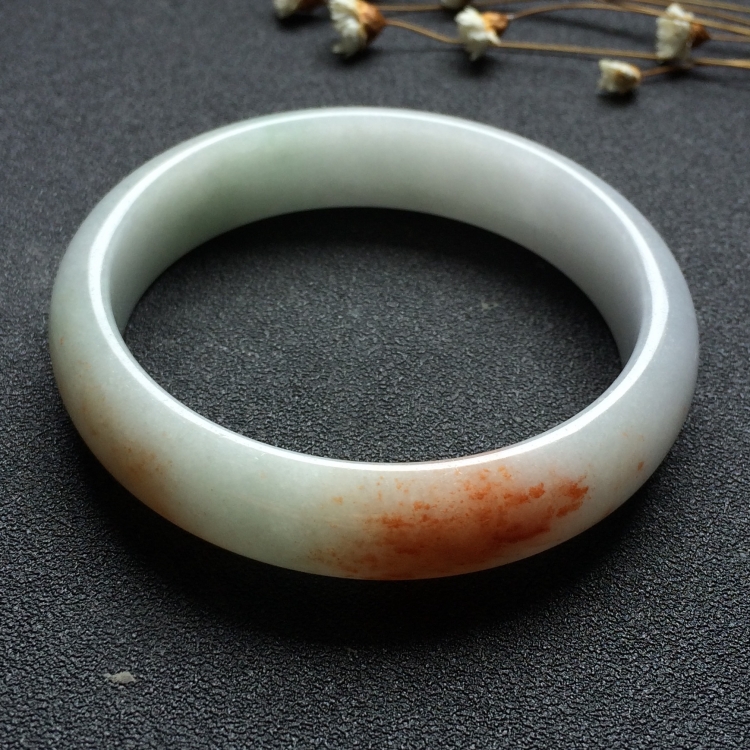 （超值推荐）糯冰种红黄翡手镯（56.8mm）