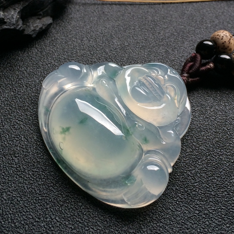 （超值推荐）冰种飘花玉佛挂件