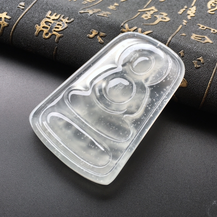 (超值推荐)玻璃种雪花棉无色大日如来挂件
