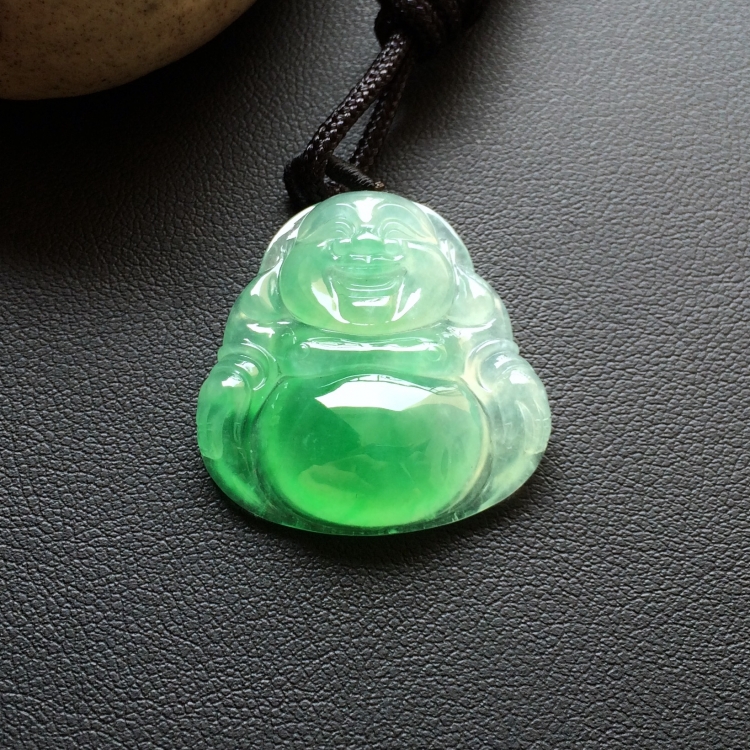 (超值推荐)冰种翠色玉佛挂件