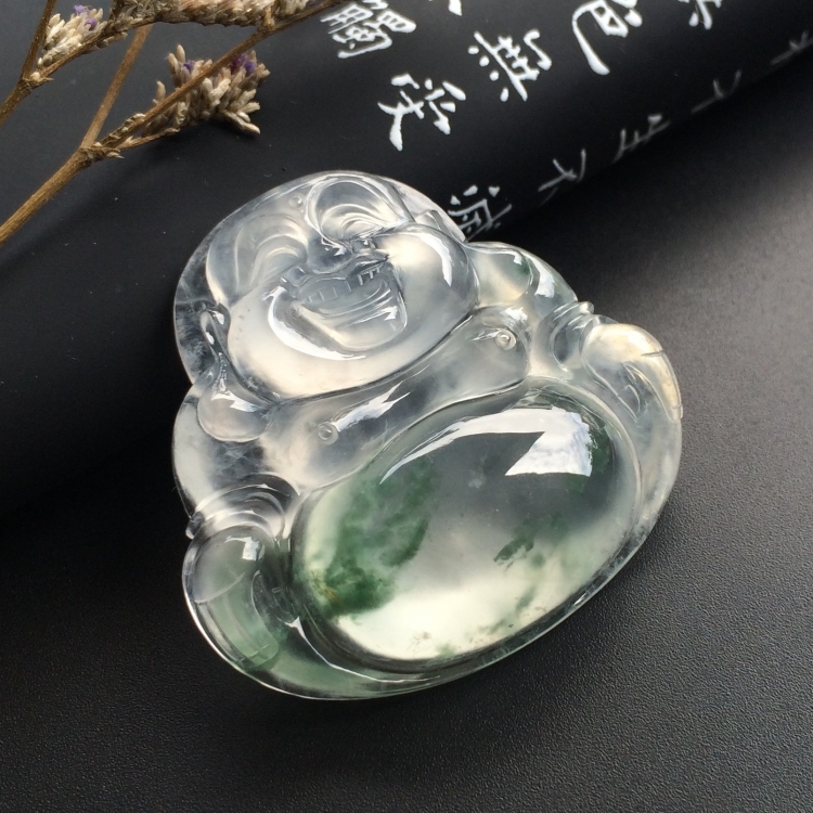 （超值推荐）冰种飘花玉佛挂件