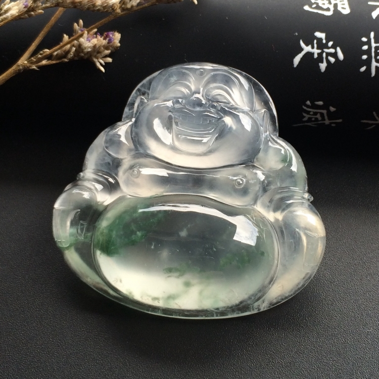 （超值推荐）冰种飘花玉佛挂件