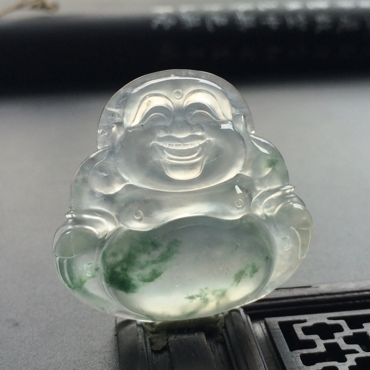 （超值推荐）冰种飘花玉佛挂件