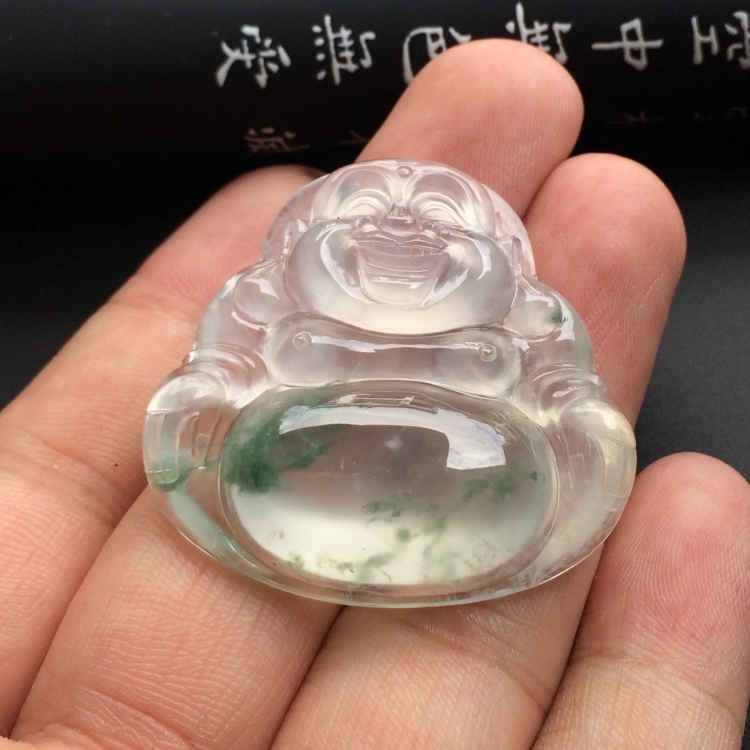 （超值推荐）冰种飘花玉佛挂件