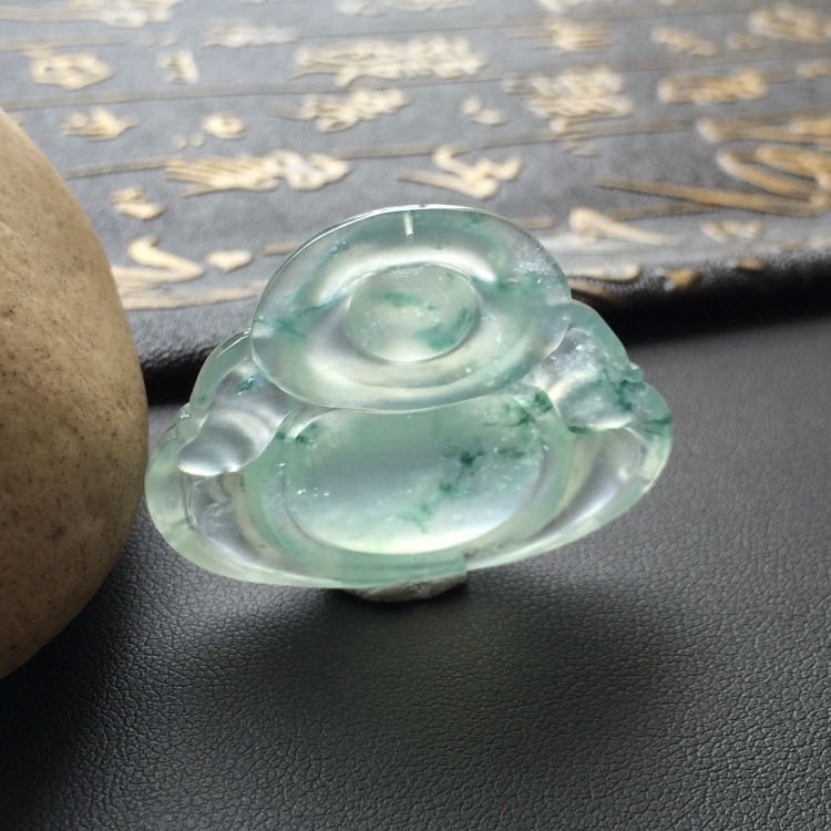 (超值推荐)冰种飘花玉佛挂件