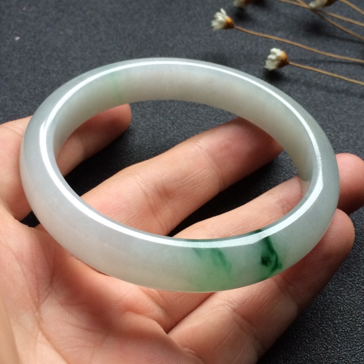 （超值推荐）糯冰种飘花手镯（57.6mm）
