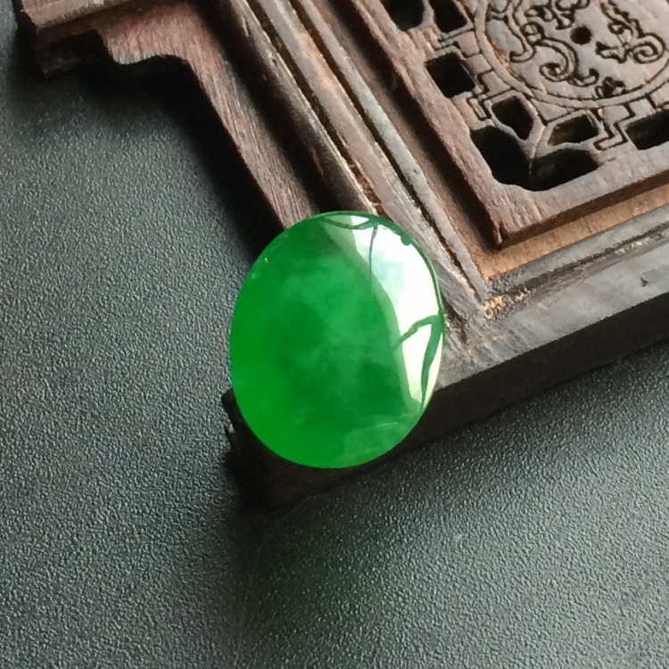 (超值推荐)冰种阳绿戒面