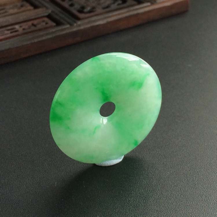 (超值推荐)糯冰种飘翠平安扣挂件