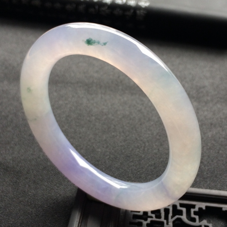 （超值推荐）冰种紫罗兰飘花圆条手镯（59.6mm）