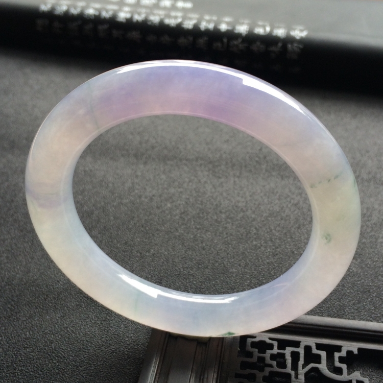 （超值推荐）冰种紫罗兰飘花圆条手镯（59.6mm）