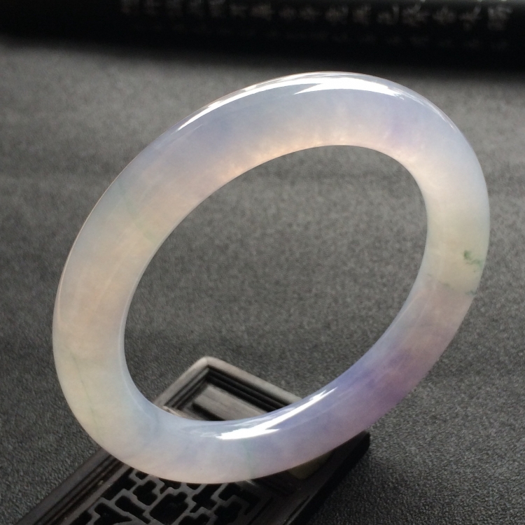 （超值推荐）冰种紫罗兰飘花圆条手镯（59.6mm）