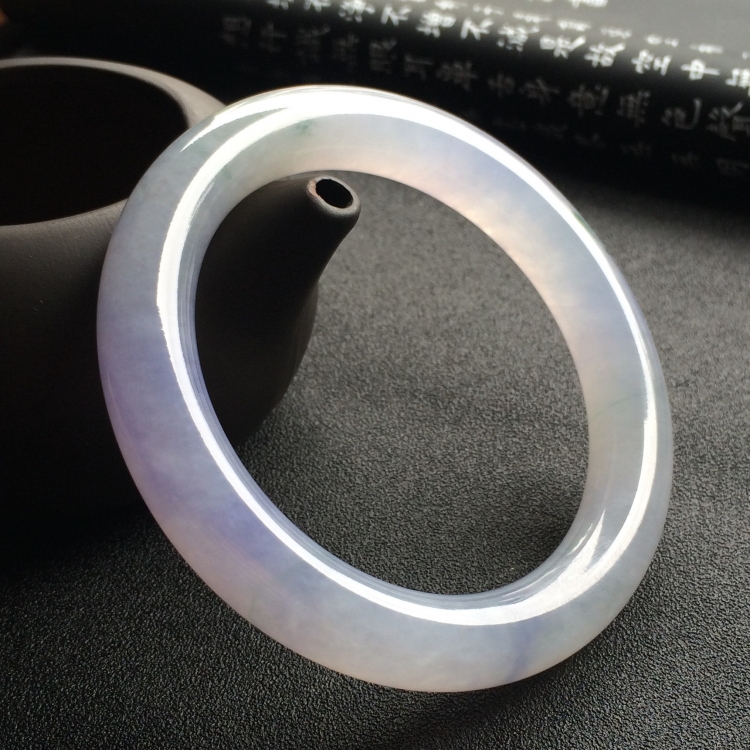 （超值推荐）冰种紫罗兰飘花圆条手镯（59.6mm）