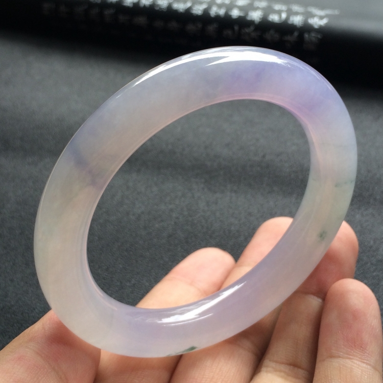 （超值推荐）冰种紫罗兰飘花圆条手镯（59.6mm）