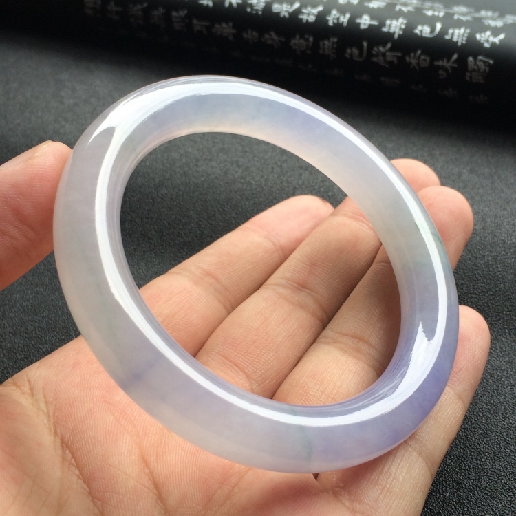 （超值推荐）冰种紫罗兰飘花圆条手镯（59.6mm）