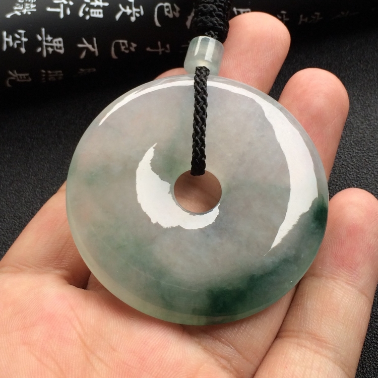 （超值推荐）糯冰种飘花平安扣挂件