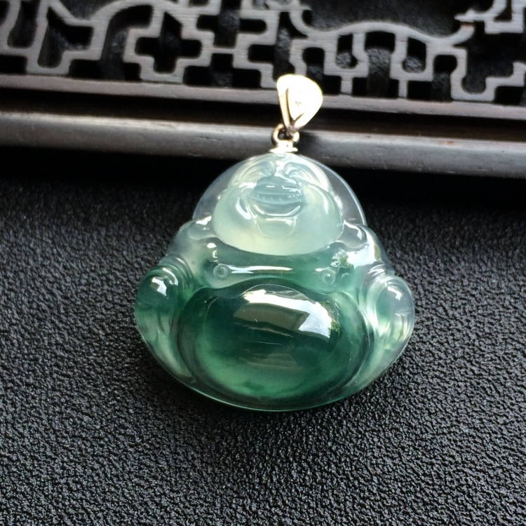 （超值推荐）冰种飘花玉佛挂件
